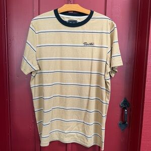 Primitive Tan Stripe Short Sleeve Tee with Navy Trim